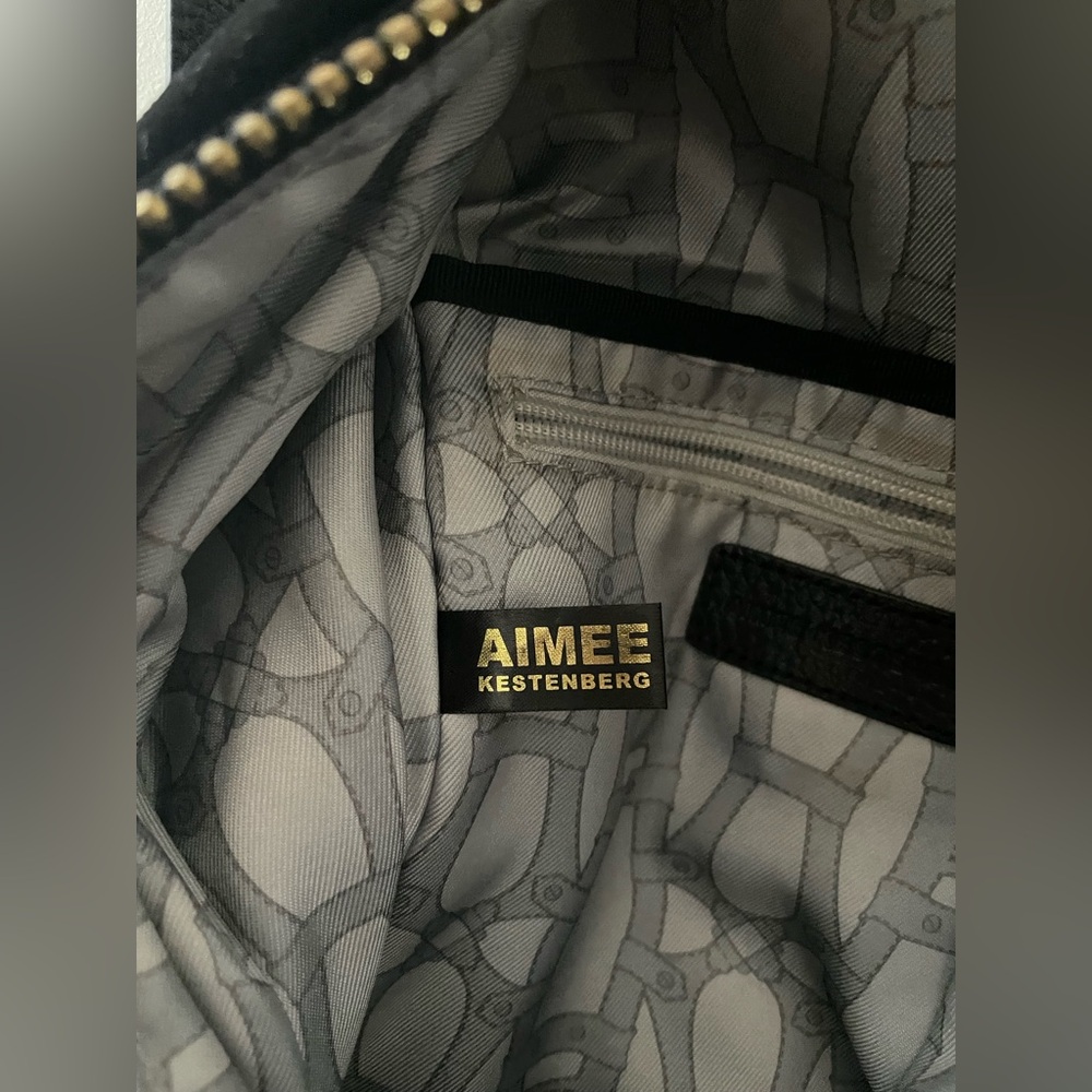 Aimee Kestenberg Tamitha Backpack Purse. Leather/velvet with gold accents. - Picture 5 of 13